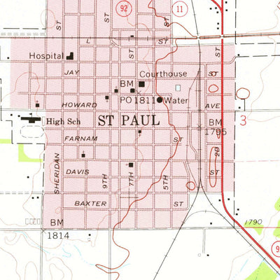 United States Geological Survey Saint Paul, NE (1960, 24000-Scale) digital map
