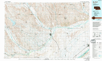 United States Geological Survey Saint Paul, NE (1985, 100000-Scale) digital map