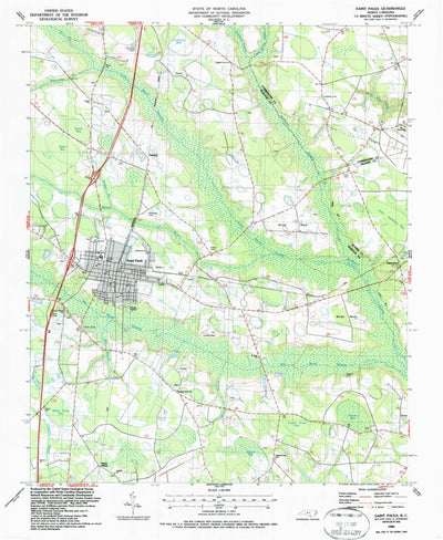 United States Geological Survey Saint Pauls, NC (1986, 24000-Scale) digital map