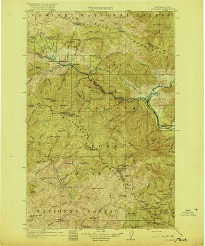 United States Geological Survey Saint Regis, MT-ID (1919, 125000-Scale) digital map