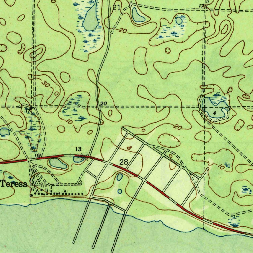 Saint Teresa, FL (1945, 31680Scale) Map by United States Geological