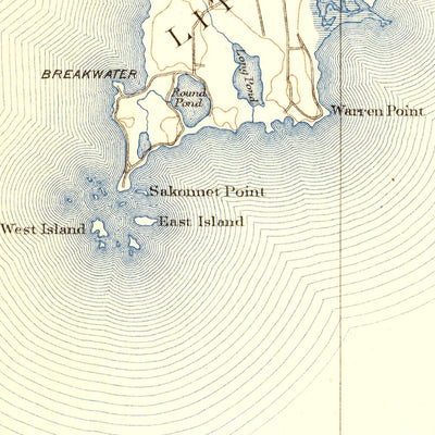 United States Geological Survey Sakonnet, RI-MA (1888, 62500-Scale) digital map