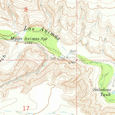 United States Geological Survey Saladone Tank, NM (1961, 24000-Scale) digital map