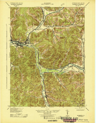 United States Geological Survey Salamanca, NY (1943, 62500-Scale) digital map