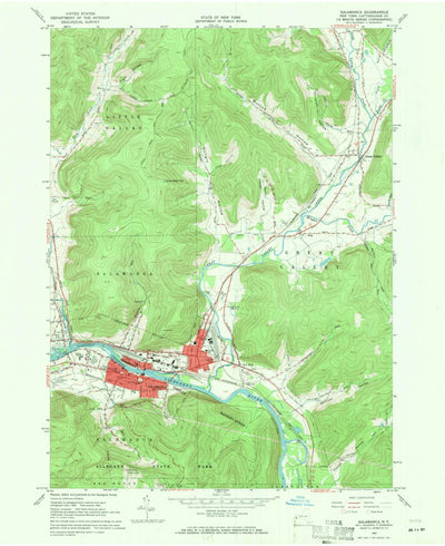 United States Geological Survey Salamanca, NY (1961, 24000-Scale) digital map