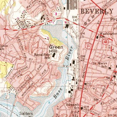 United States Geological Survey Salem, MA (1970, 25000-Scale) digital map