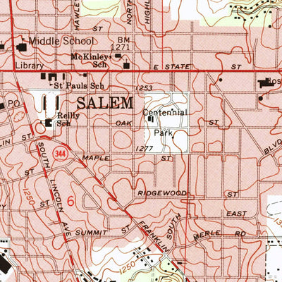 United States Geological Survey Salem, OH (1966, 24000-Scale) digital map