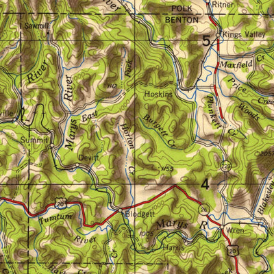 United States Geological Survey Salem, OR (1953, 250000-Scale) digital map