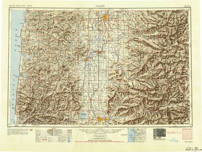 United States Geological Survey Salem, OR (1954, 250000-Scale) digital map