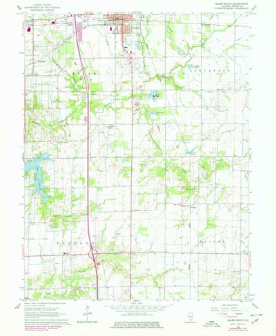 United States Geological Survey Salem South, IL (1965, 24000-Scale) digital map