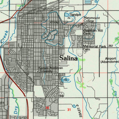 United States Geological Survey Salina, KS (1985, 100000-Scale) digital map