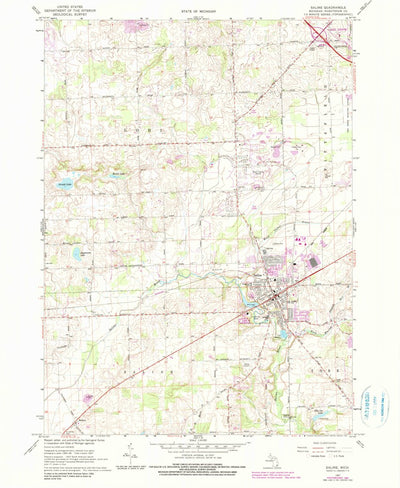 United States Geological Survey Saline, MI (1967, 24000-Scale) digital map