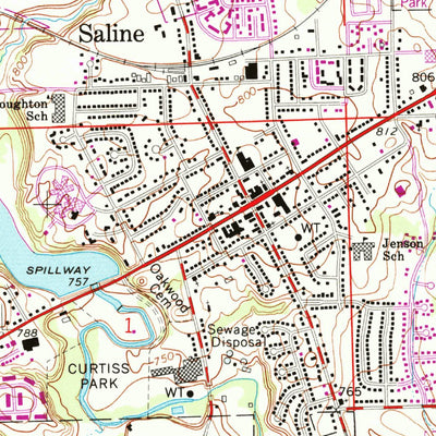 United States Geological Survey Saline, MI (1967, 24000-Scale) digital map