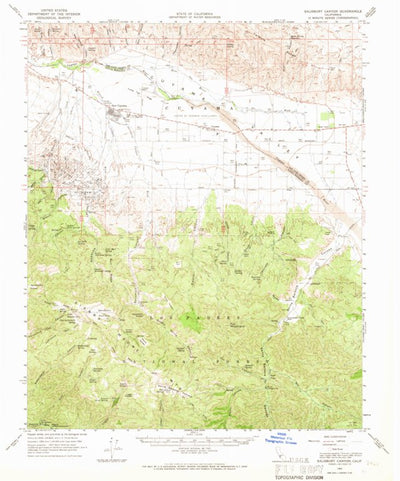 United States Geological Survey Salisbury Canyon, CA (1964, 62500-Scale) digital map