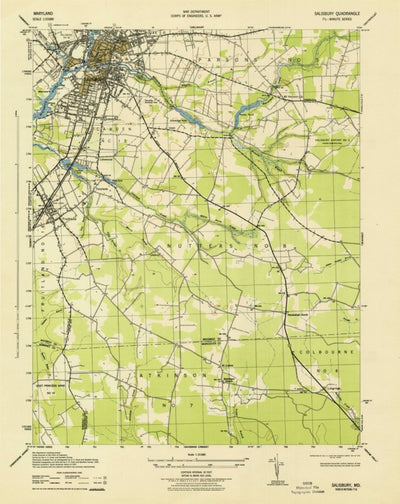 United States Geological Survey Salisbury, MD (1943, 31680-Scale) digital map