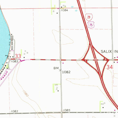 United States Geological Survey Salix, IA-NE (1964, 24000-Scale) digital map