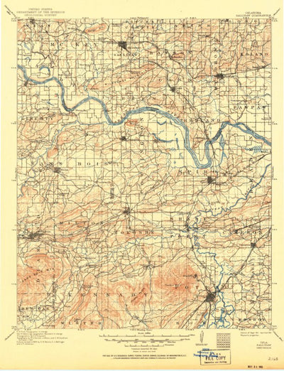 United States Geological Survey Sallisaw, OK (1911, 125000-Scale) digital map