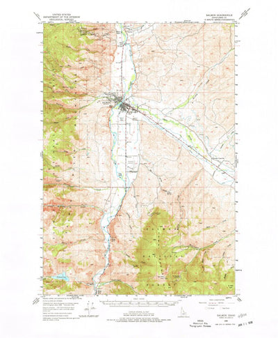 United States Geological Survey Salmon, ID (1950, 62500-Scale) digital map