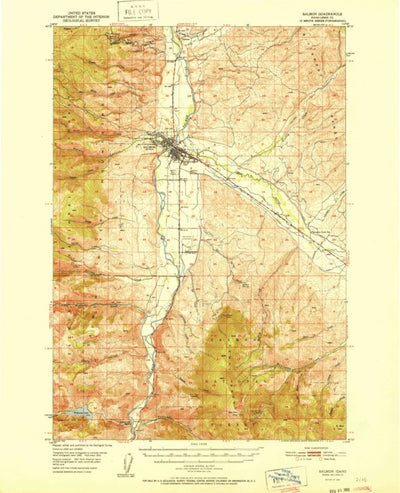 United States Geological Survey Salmon, ID (1951, 62500-Scale) digital map