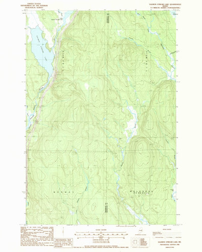 United States Geological Survey Salmon Stream Lake, ME (1988, 24000-Scale) digital map