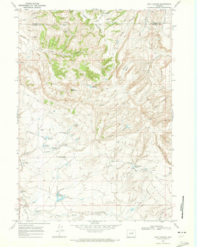 United States Geological Survey Salt Canyon, WY (1968, 24000-Scale) digital map