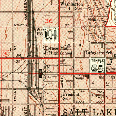 United States Geological Survey Salt Lake City North, UT (1951, 24000-Scale) digital map
