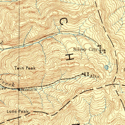 United States Geological Survey Salt Lake City W, UT-WY (1885, 250000-Scale) digital map