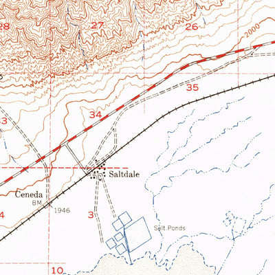 United States Geological Survey Saltdale, CA (1943, 62500-Scale) digital map