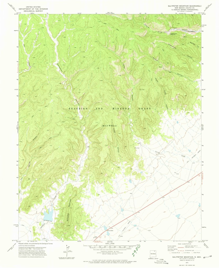 Saltpeter Mountain, NM (1971, 24000-Scale) Map by United States ...