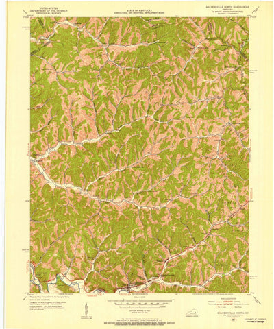 United States Geological Survey Salyersville North, KY (1951, 24000-Scale) digital map