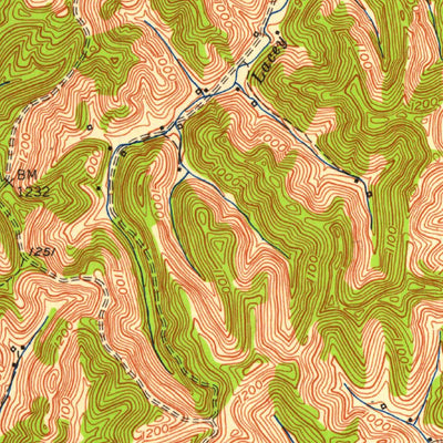 United States Geological Survey Salyersville North, KY (1951, 24000-Scale) digital map