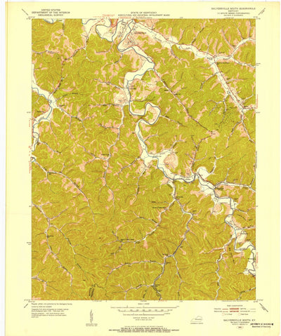United States Geological Survey Salyersville South, KY (1951, 24000-Scale) digital map