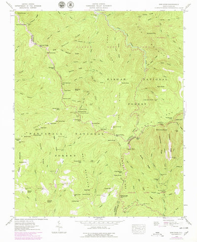 United States Geological Survey Sam Knob, NC (1946, 24000-Scale) digital map
