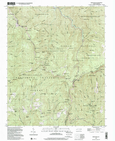 United States Geological Survey Sam Knob, NC (1997, 24000-Scale) digital map