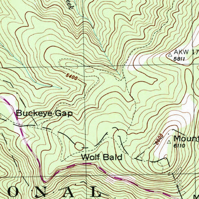 United States Geological Survey Sam Knob, NC (1997, 24000-Scale) digital map