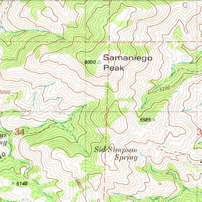 United States Geological Survey Samaniego Peak, AZ (1981, 24000-Scale) digital map