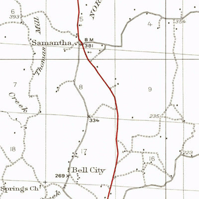 United States Geological Survey Samantha, AL (V4, 1945) digital map