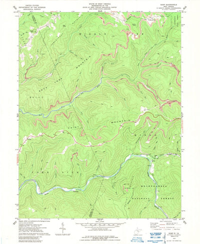 United States Geological Survey Samp, WV (1977, 24000-Scale) digital map
