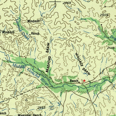 United States Geological Survey San Angelo, TX (1958, 250000-Scale) digital map