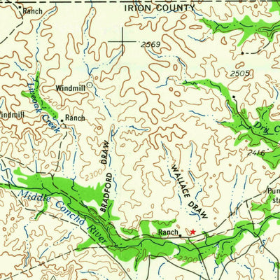 United States Geological Survey San Angelo, TX (1965, 250000-Scale) digital map