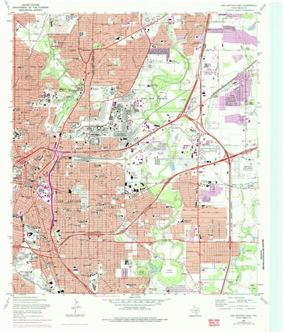 United States Geological Survey San Antonio East, TX (1967, 24000-Scale) digital map