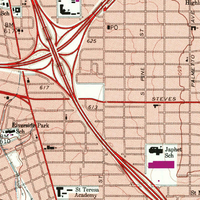 United States Geological Survey San Antonio East, TX (1967, 24000-Scale) digital map