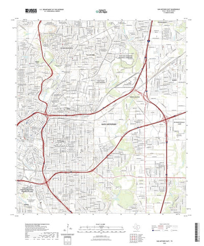 United States Geological Survey San Antonio East, TX (2022, 24000-Scale) digital map