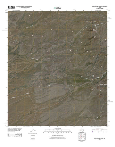 United States Geological Survey San Antonio Pass, TX (2010, 24000-Scale) digital map