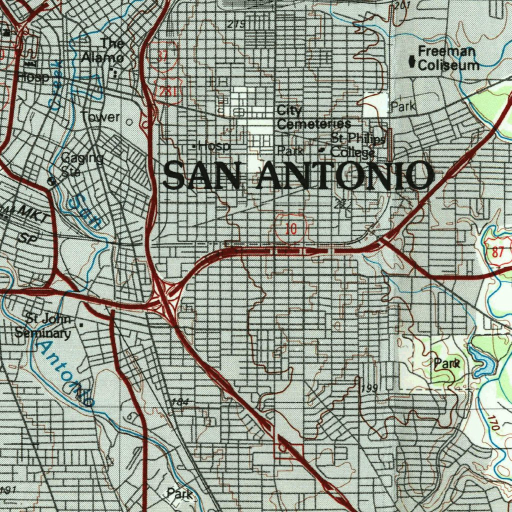 San Antonio, TX (1985, 100000-Scale) Map by United States Geological ...
