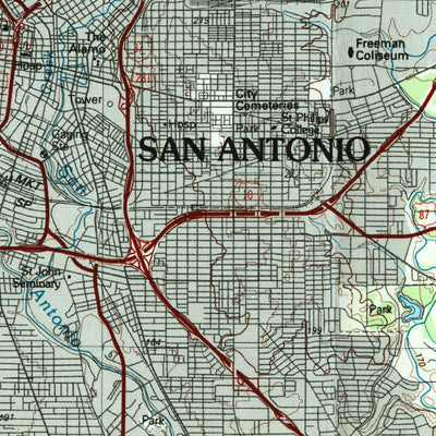 United States Geological Survey San Antonio, TX (1985, 100000-Scale) digital map