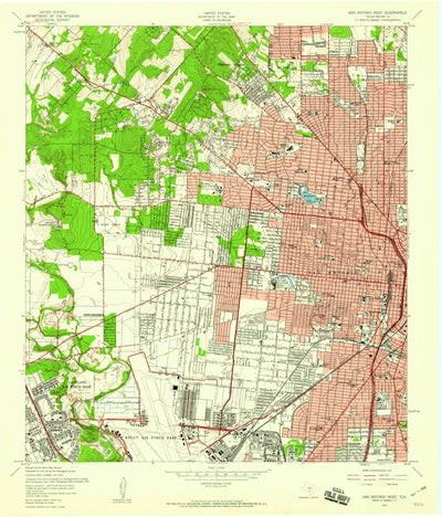 United States Geological Survey San Antonio West, TX (1953, 24000-Scale) digital map