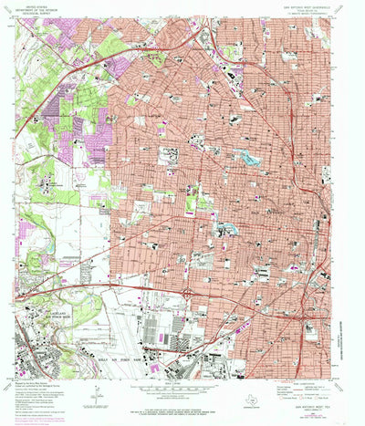 United States Geological Survey San Antonio West, TX (1967, 24000-Scale) digital map