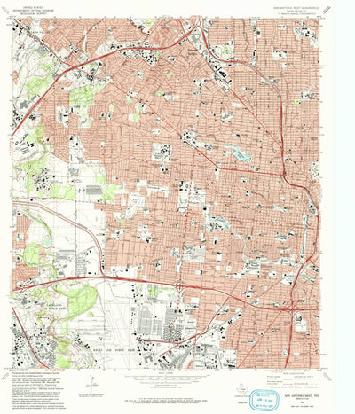 United States Geological Survey San Antonio West, TX (1993, 24000-Scale) digital map