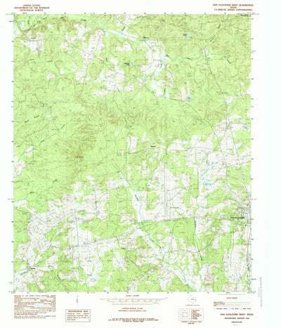 United States Geological Survey San Augustine West, TX (1984, 24000-Scale) digital map